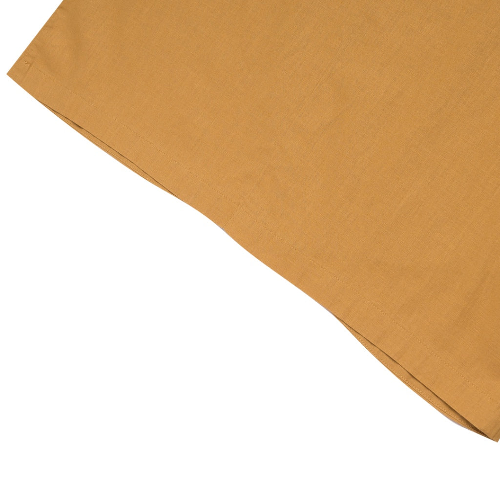 Women's Cotton Linen Poplin Round Neck Lace Shirt (05344202) - 06 - Honey Mustard
