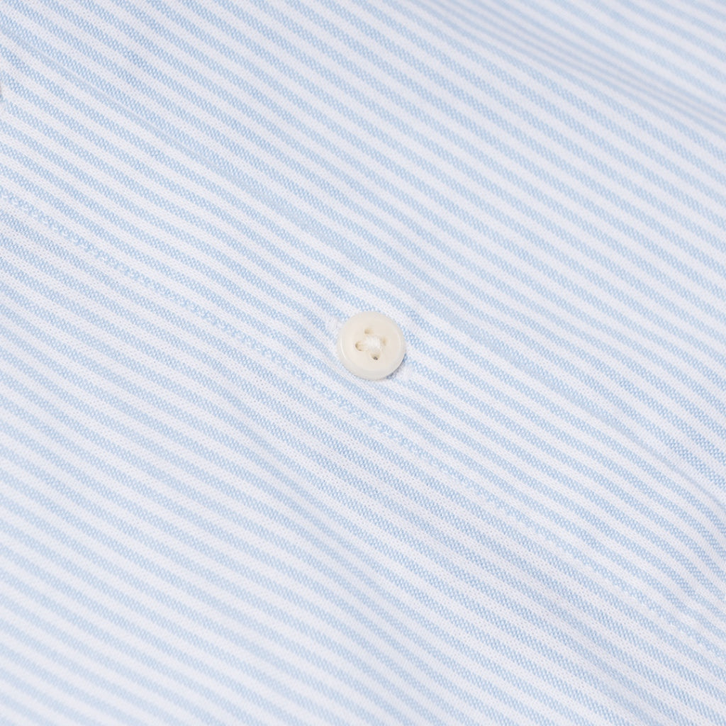 Women's Oxford Acute Collar Long Sleeves Loose Shirt (05343002) - 83 - Blue x White