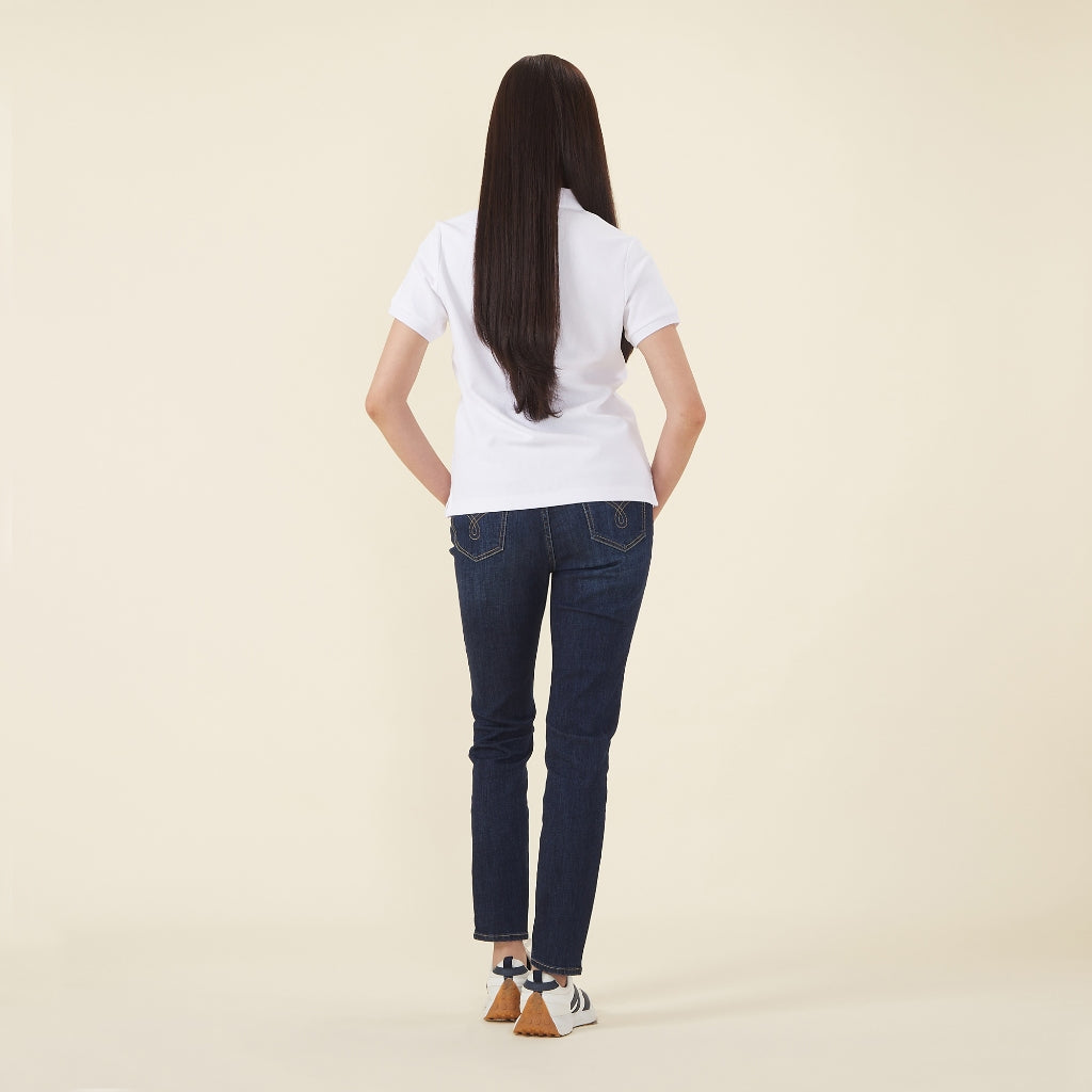 GIORDANO Women's Cotton Polyester Waffle Polo (05313253) - 01 - Signature White