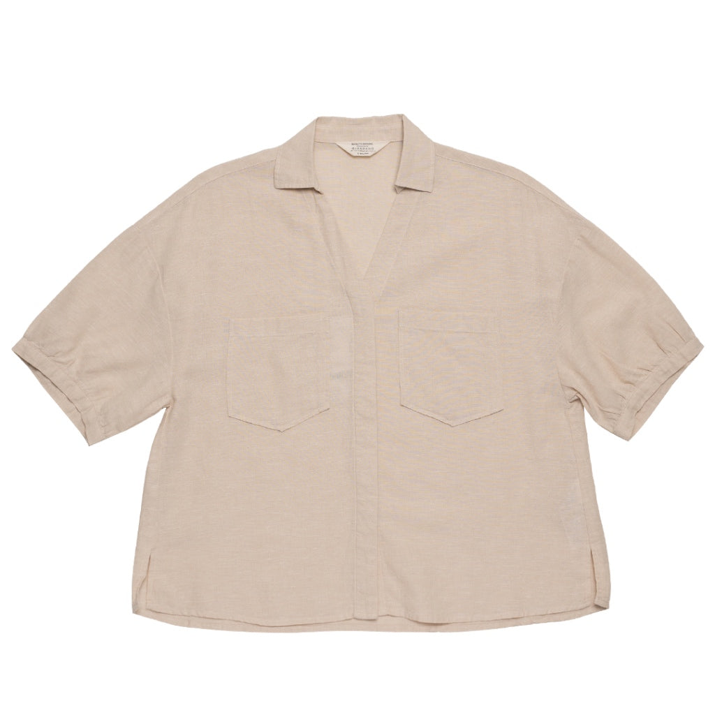 Women's Cotton Linen Poplin Shirt (05344207) - 04 - Khaki