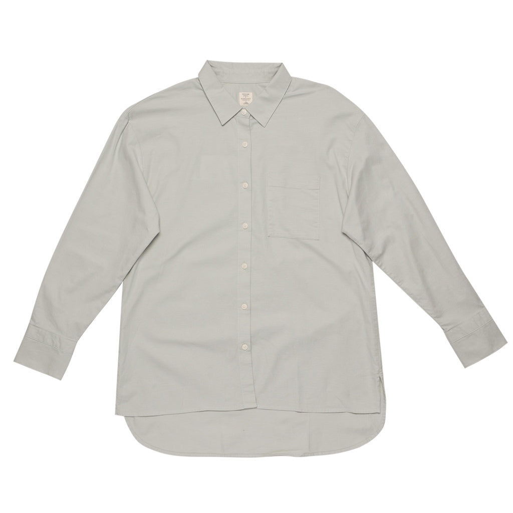 Women's Oxford Acute Collar Long Sleeves Loose Shirt (05343002) - 69 - Mercury