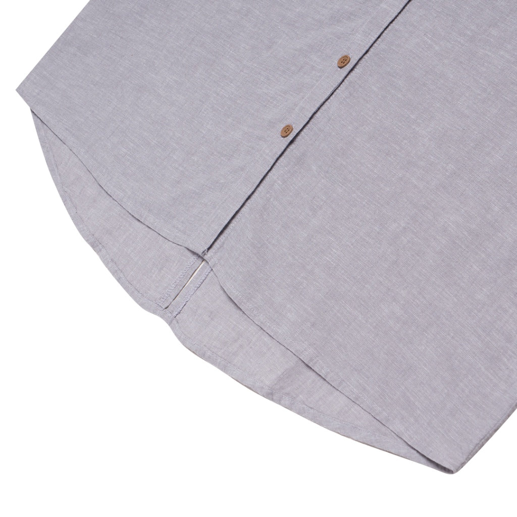 Women's Cotton Linen Poplin Long Sleeves Shirt (05344201) - 10 - Grey