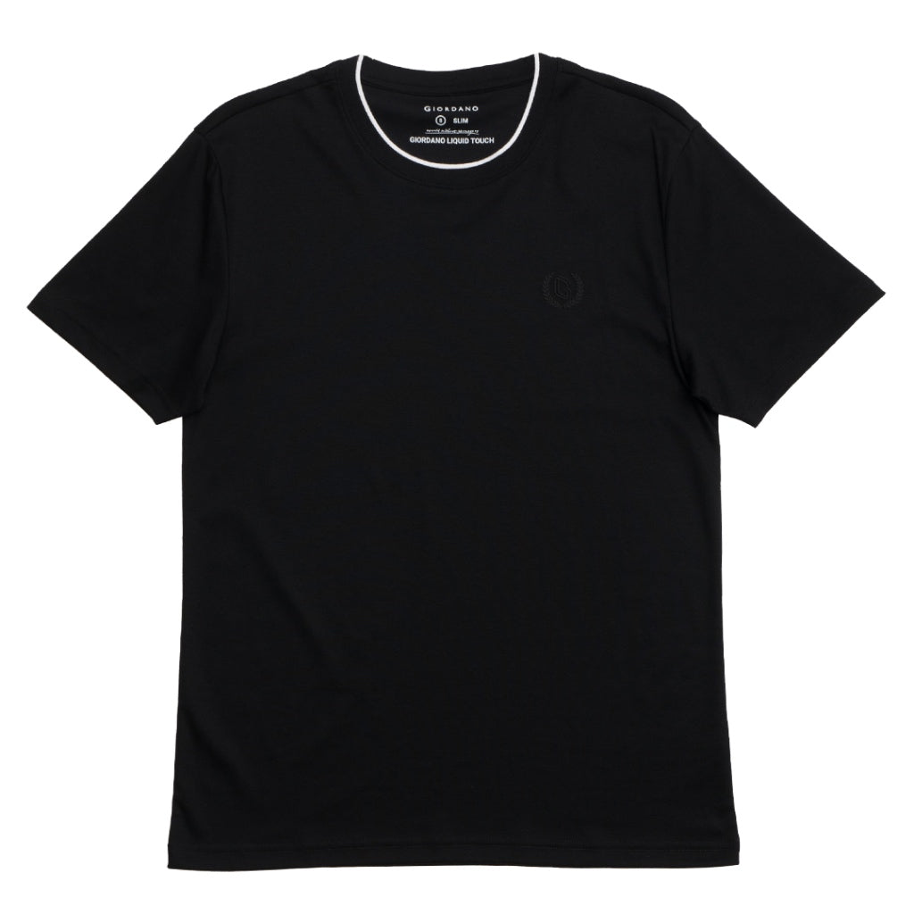 GIORDANO Men's Liquid Touch Crew Neck Tee (01024204) - 09 - Signature Black