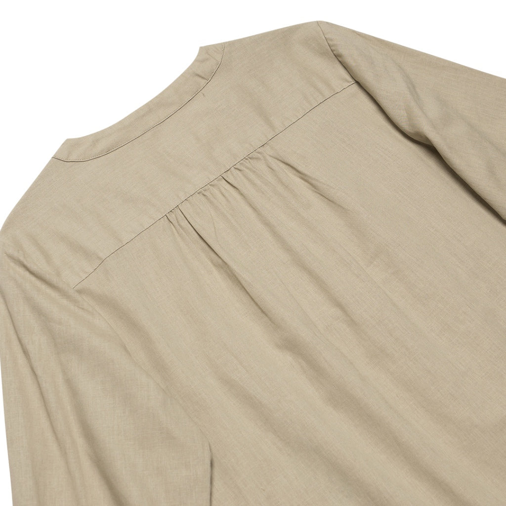 Women's Cotton Linen Mock Neck Boyfriend Shirt (05342212) - 05 - Elm
