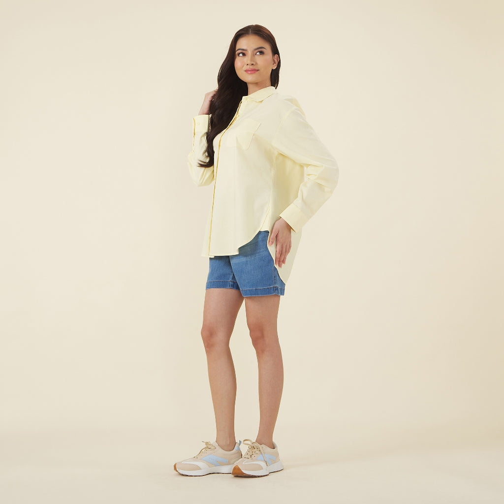 Women's Oxford Long Sleeves Loose Shirt (05344002) - 02 - Anise Flower