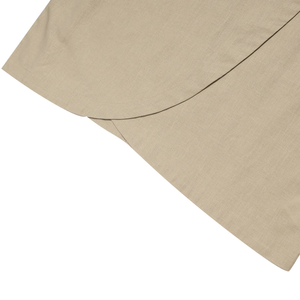 Women's Cotton Linen Poplin Round Neck Lace Shirt  (05344202) - 05 - Elm Green
