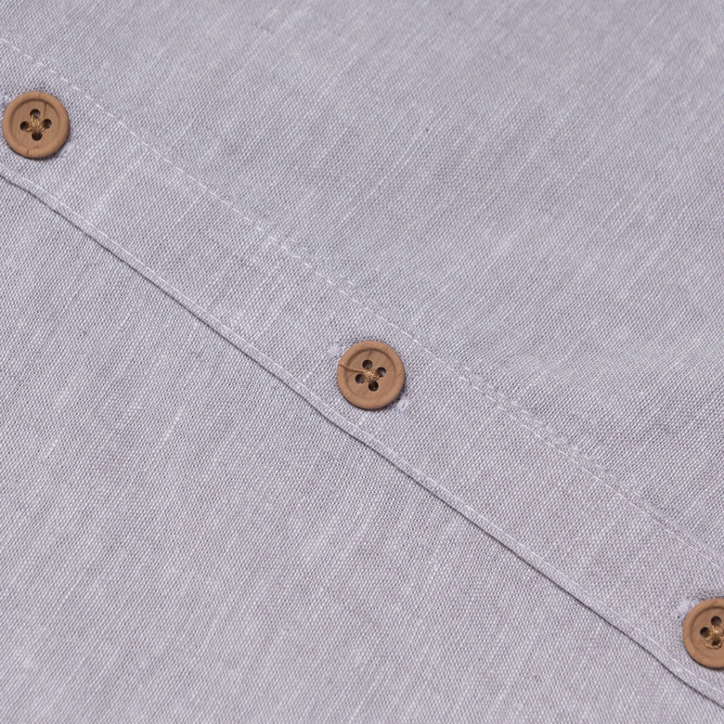 Women's Cotton Linen Poplin Long Sleeves Shirt (05344201) - 10 - Grey