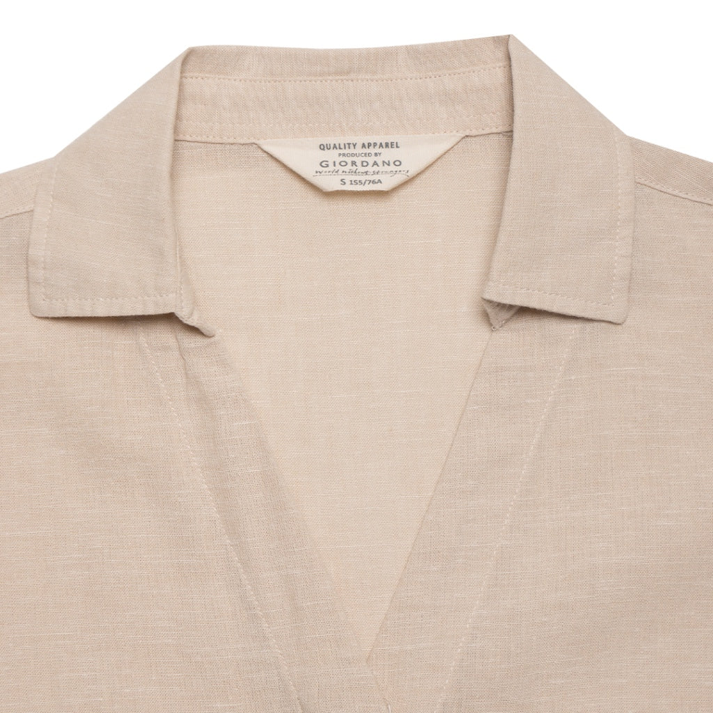 Women's Cotton Linen Poplin Shirt (05344207) - 04 - Khaki
