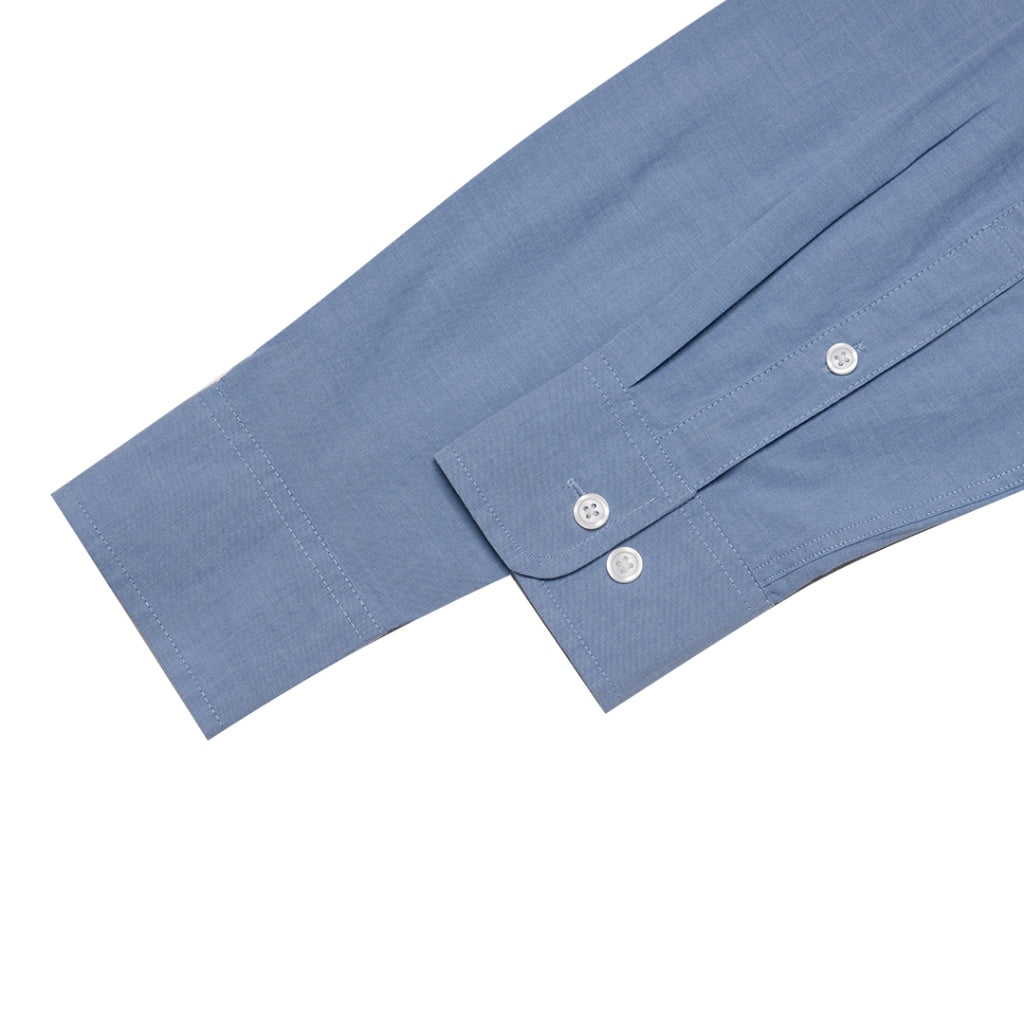 Men's Long Sleeves Pocket Shirt (01042002) - 86 - Blue