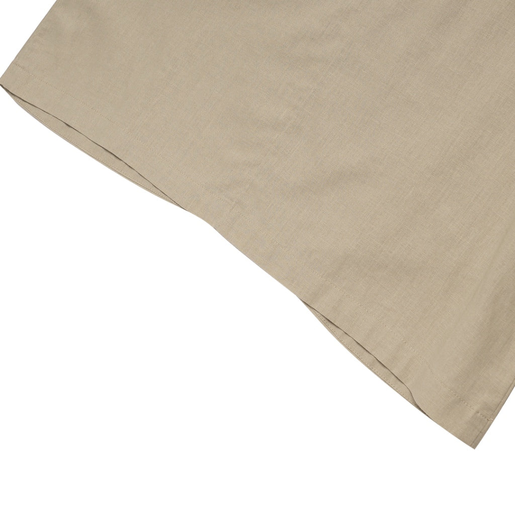 Women's Cotton Linen Poplin Round Neck Lace Shirt  (05344202) - 05 - Elm Green