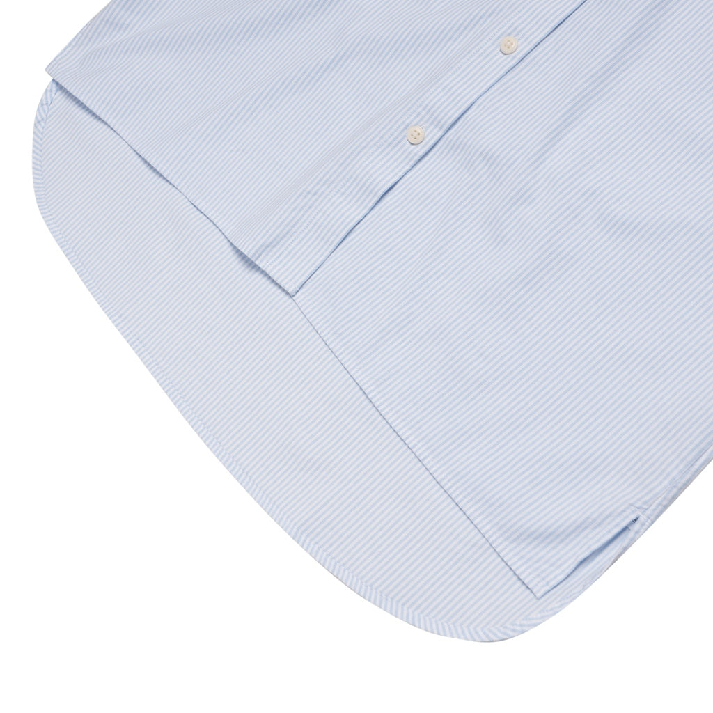 Women's Oxford Acute Collar Long Sleeves Loose Shirt (05343002) - 83 - Blue x White