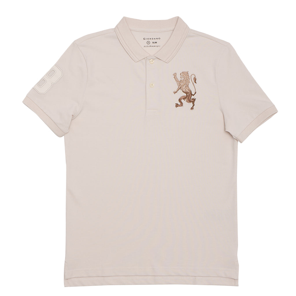 GIORDANO 3D Lion Polo (01014222) - 71 - White Sand