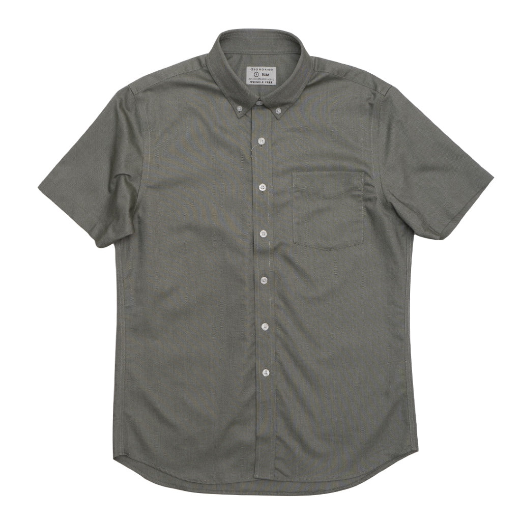 GIORDANO Men's Cotton Wrinkle Free Short Sleeves Shirt (01044208)