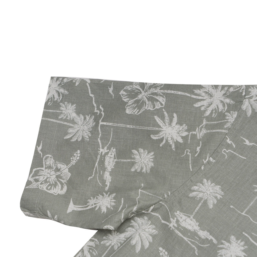 GIORDANO Men's Linen Cotton Poplin Short Sleeves All Over Print Shirt (01045206)