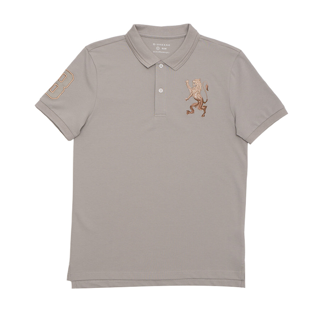 GIORDANO 3D Lion Polo (01014222) - 74 - Drizzle