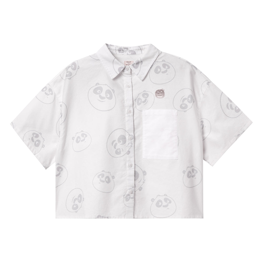 Women's Kung Fu Panda Short Sleeves Oxford Shirt (05345224)