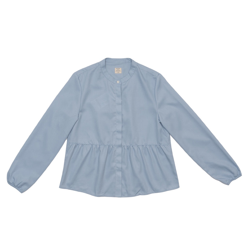 GIORDANO Women's Twill Round Neck Long Sleeves Boyfriend Fit  Shirt  (05345004)