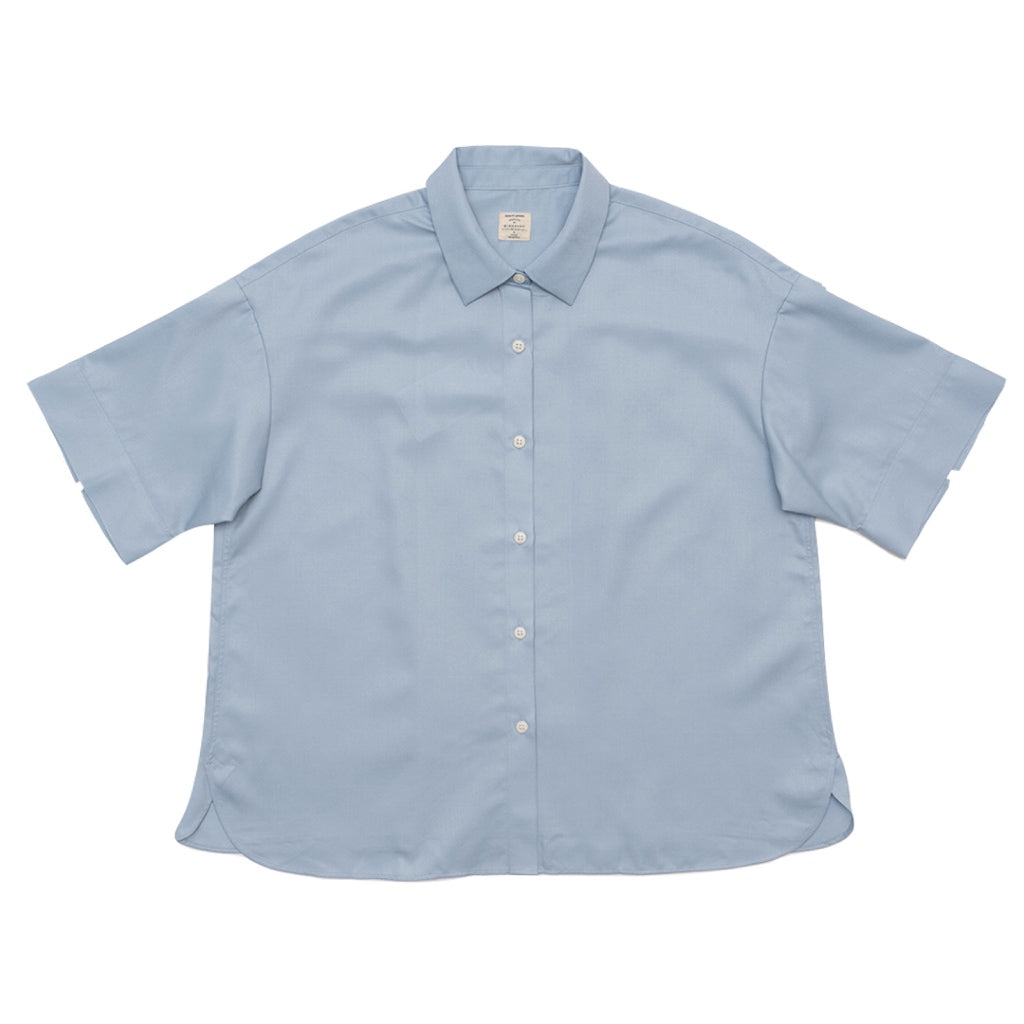 GIORDANO Women's Twill Acute Collar Short Sleeves Loose Fit Shirt (05345204)