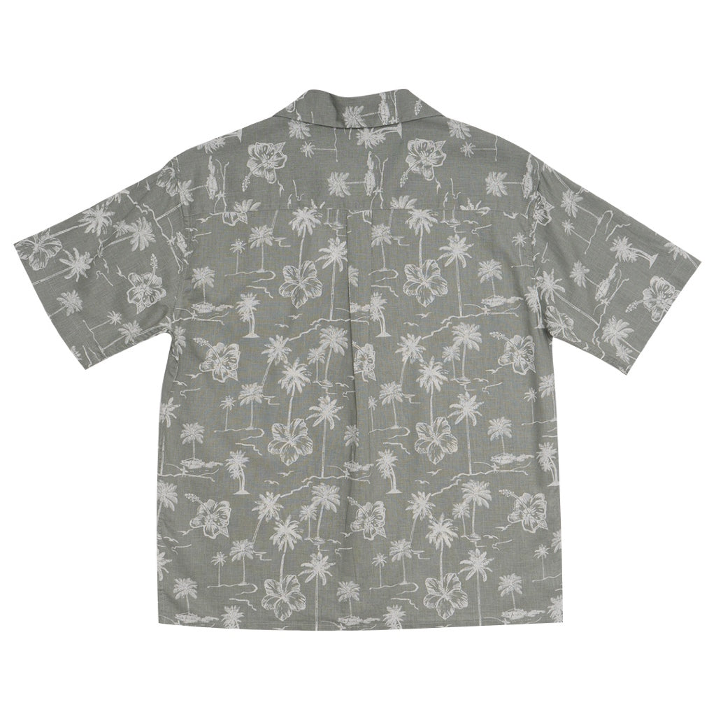 GIORDANO Men's Linen Cotton Poplin Short Sleeves All Over Print Shirt (01045206)