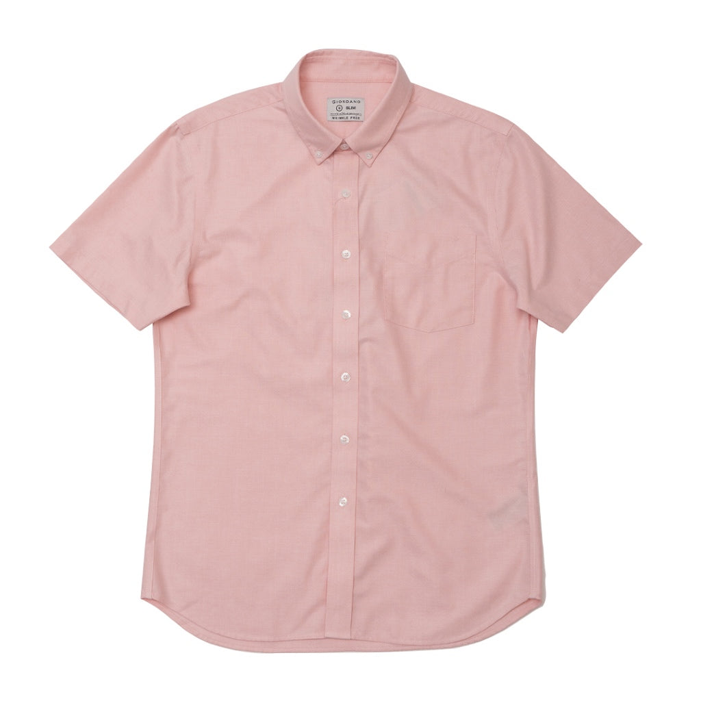 GIORDANO Men's Cotton Wrinkle Free Short Sleeves Shirt (01044208)