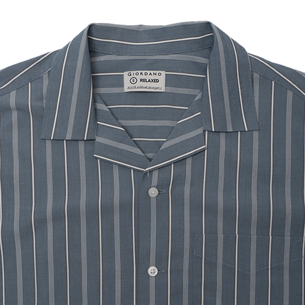 GIORDANO Men's Twill Relax Fit Short Sleeves Shirt (01045234)