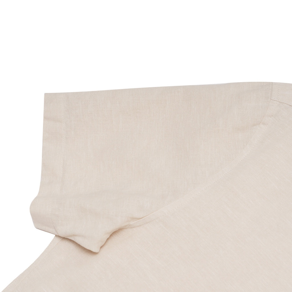 GIORDANO Men's Linen Cotton Poplin Stand Collar Short Sleeves Shirt (01045204)