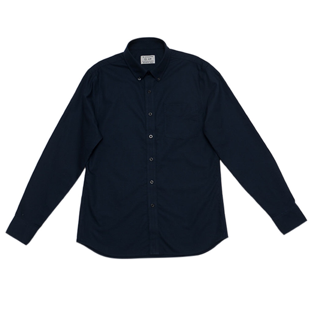 Men's Cotton Wrinkle Free Long Sleeves Oxford Shirt (01044025) - 66 - Black