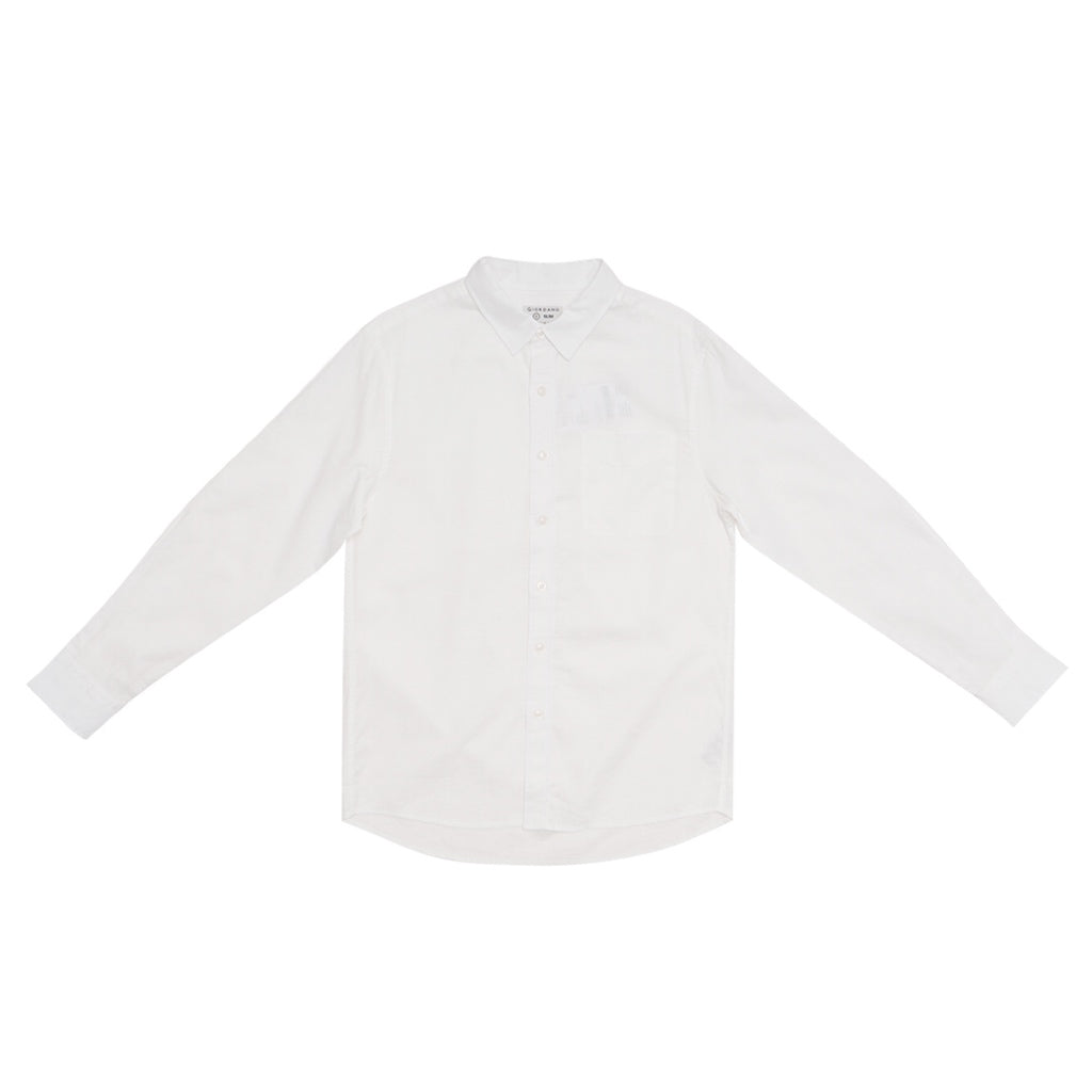 GIORDANO Men's Linen Cotton Poplin Long Sleeves Shirt (01045201)