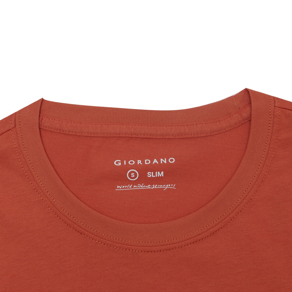 GIORDANO Men's WWS Printed Tee (01094309) - 35 - Bronzed Orange