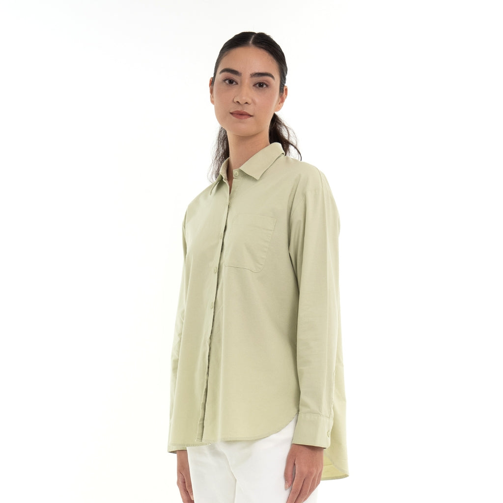 Women's Oxford Long Sleeves Loose Shirt (05344002) - 03 - Green