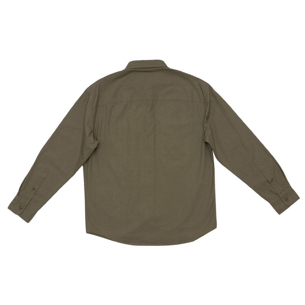 GIORDANO Men's Relax Fit Long Sleeves Shirt (01045018) - 20 - Dusky Green
