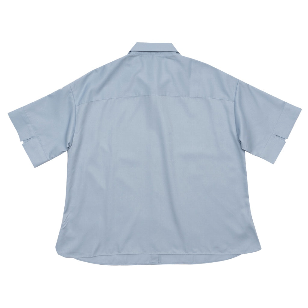 GIORDANO Women's Twill Acute Collar Short Sleeves Loose Fit Shirt (05345204)