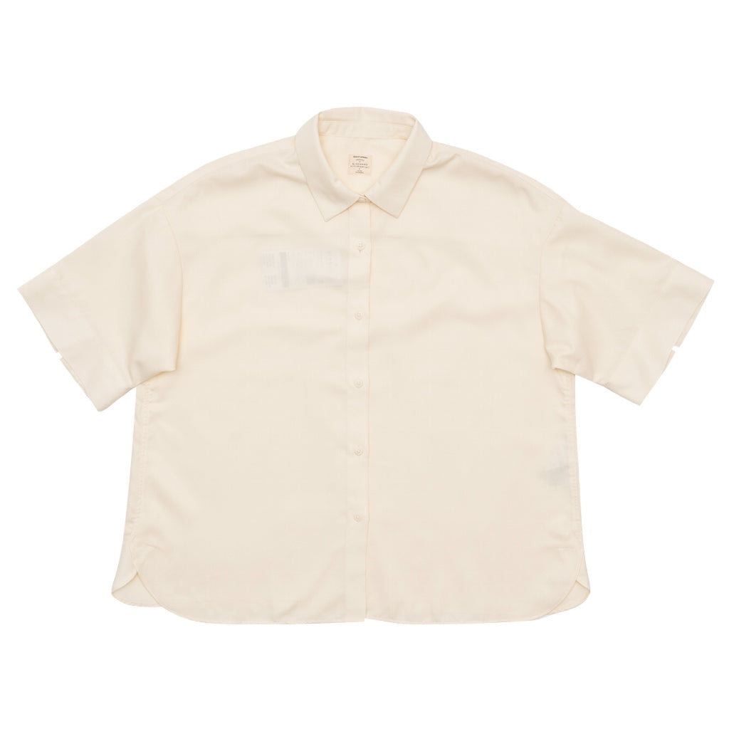 GIORDANO Women's Twill Acute Collar Short Sleeves Loose Fit Shirt (05345204)