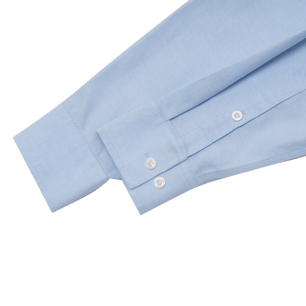 GIORDANO Men's Cotton Wrinkle Free Long Sleeves Oxford Shirt (01044025) - 43 - Blue