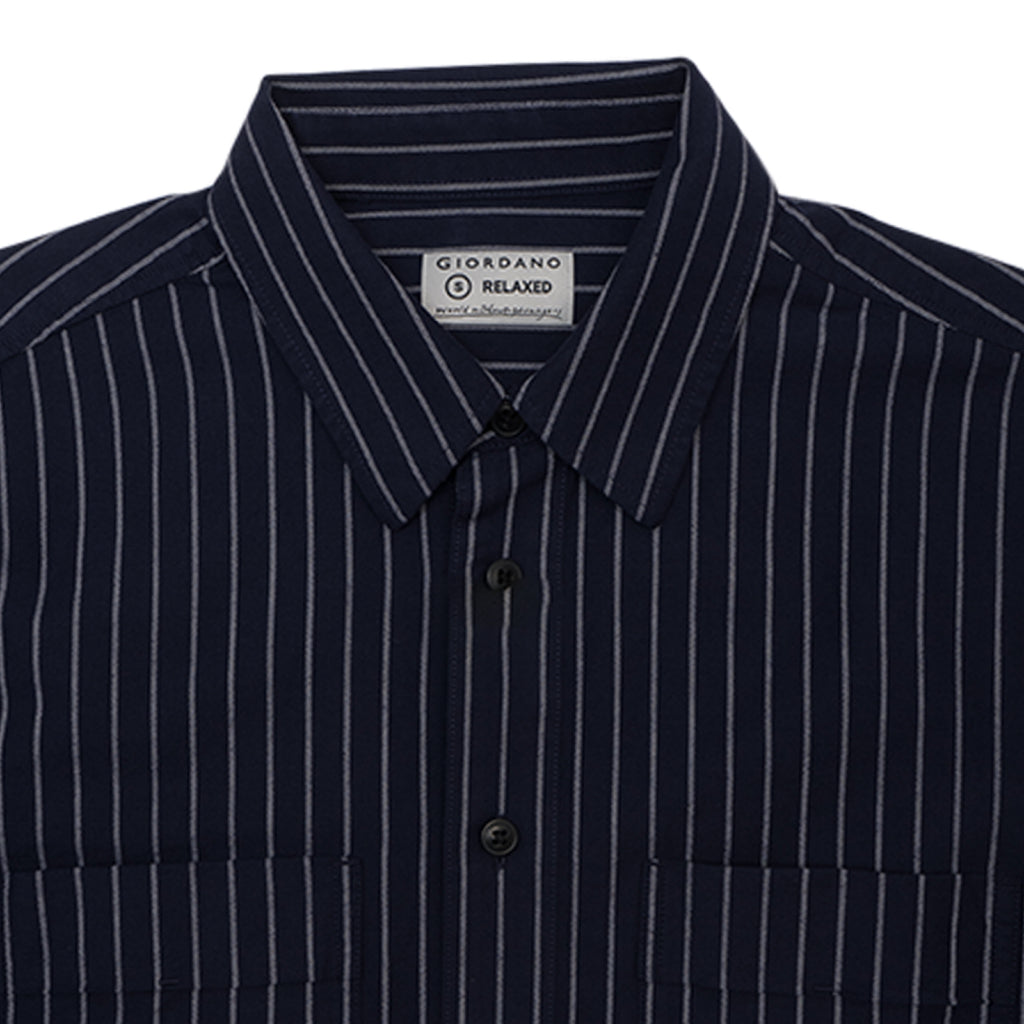 GIORDANO Men's Cotton Oxford Relax Fit Long Sleeves Shirt (01045003)