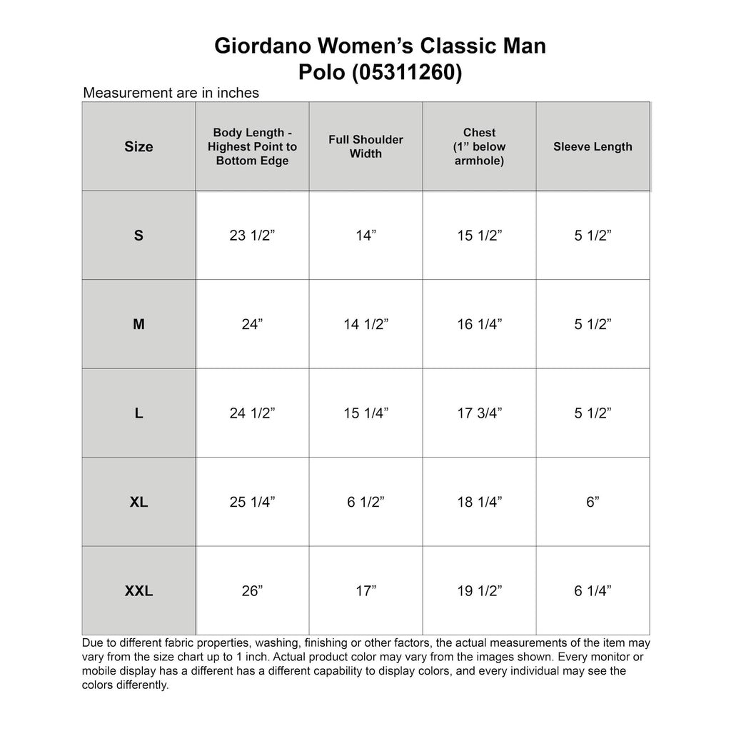 GIORDANO Women's Classic Man Polo (05311260) - 35 Daffodil Yellow