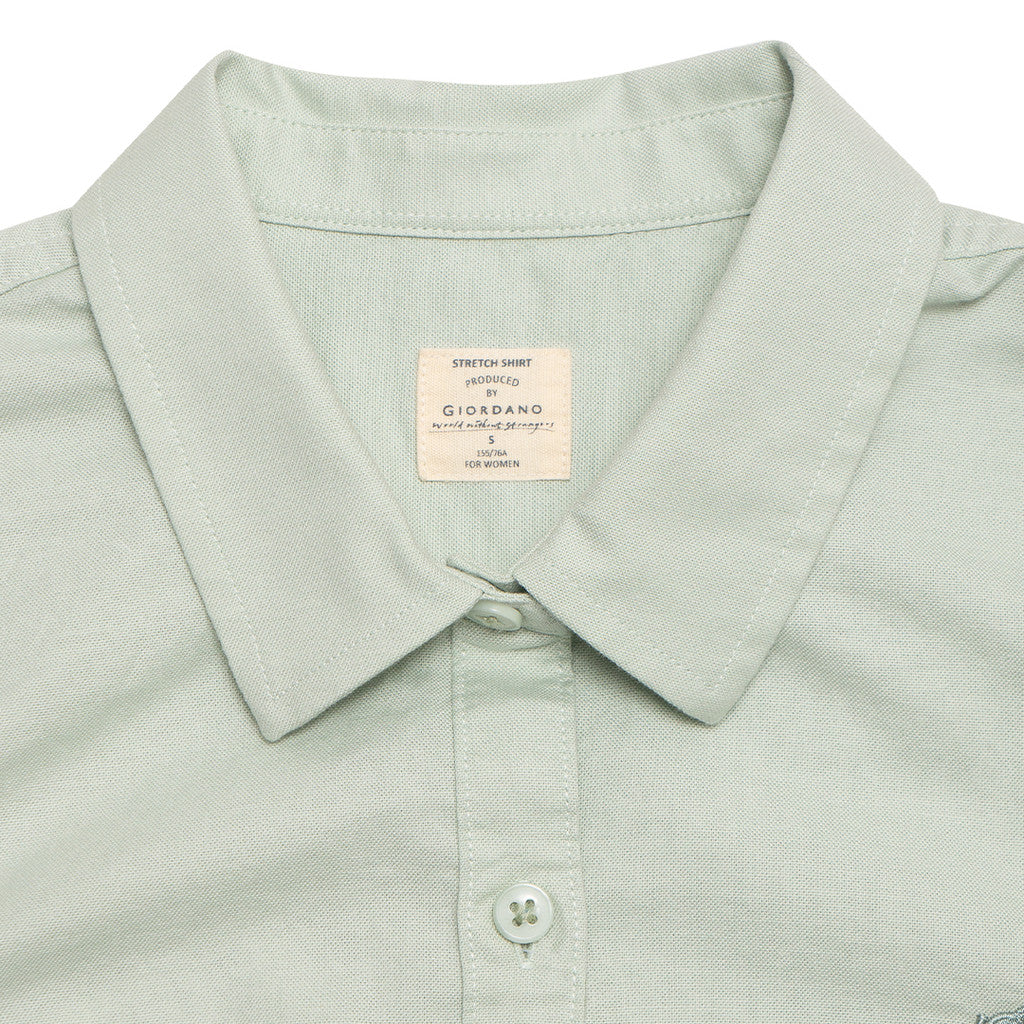 Women's Frog Long Sleeves Oxford Shirt (05344012)-11 Lt Green
