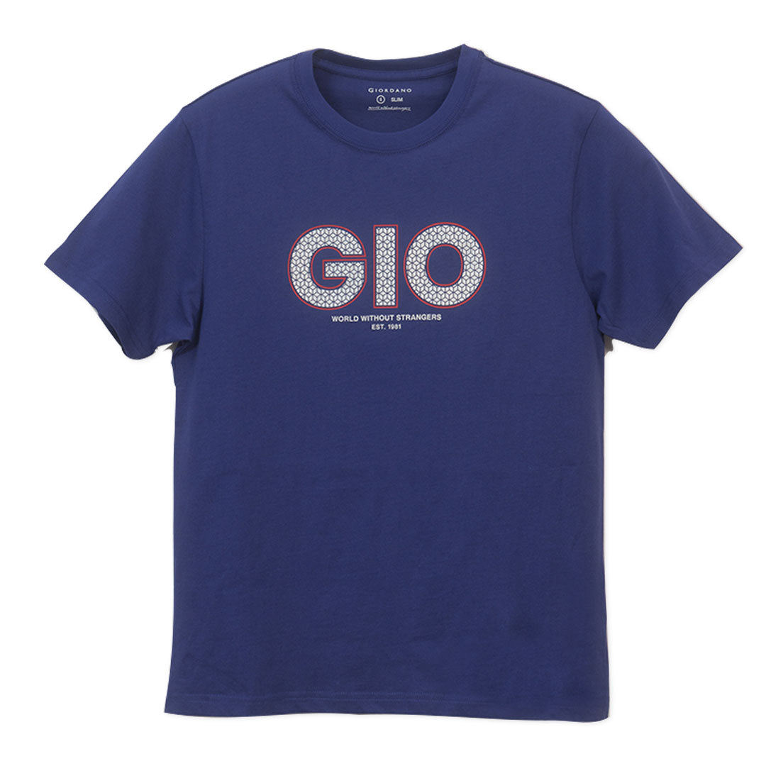GIORDANO Men's Cotton Jersey Crew Neck Slim Fit Printed Tee�(01096205)